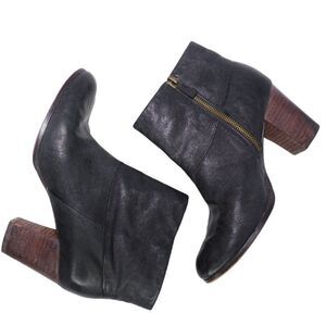 Cole Haan Black Leather Heeled Ankle Booties, Size 7.5